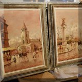 A05. Pair of framed Antonio DeVity Paris paintings. 